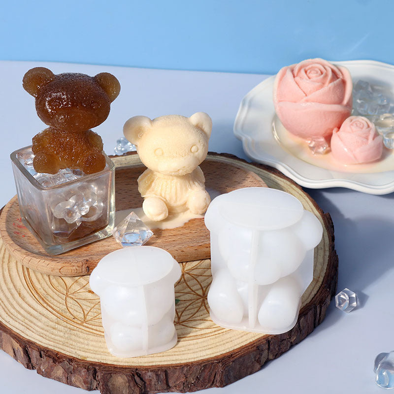 Silicone Mold Bear Shape Ice Cube Maker.