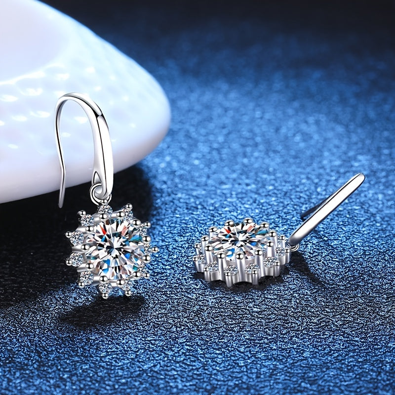 Sunflower Drop Earrings 925 Sterling Silver.