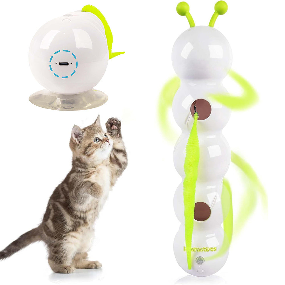 Teasing Cat Toy Automatic Pes Toy With Tail Motion Activated Kitten Rechargeable Smart Interactive Cat Toy
