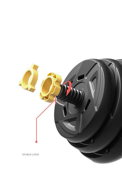 Adjustable dumbbell with stable lock mechanism for home fitness use