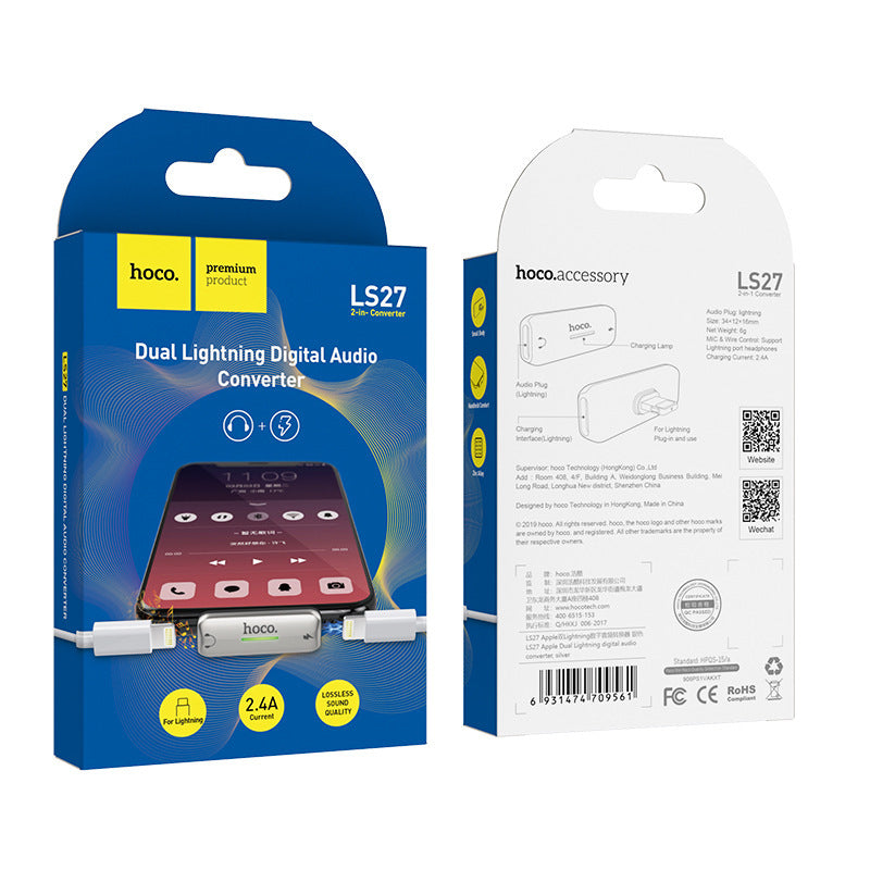 Dual Lightning Digital Audio Converter Adapter.