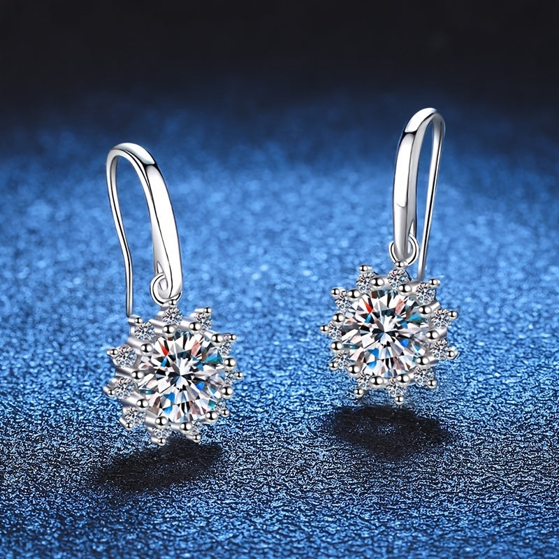 Sunflower Drop Earrings 925 Sterling Silver.