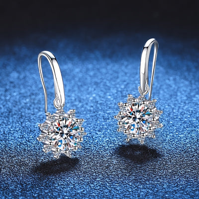 Sunflower Drop Earrings 925 Sterling Silver.
