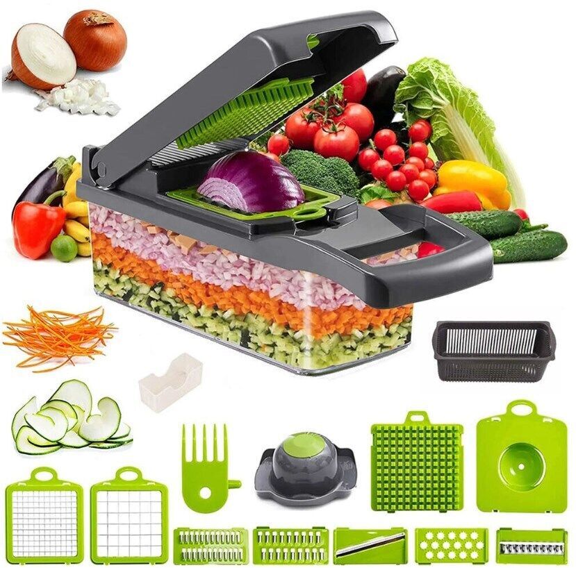 15 In 1 Vegetable Chopper, Salad Fruit Vegetable Food Chopper Slicer Peeler.