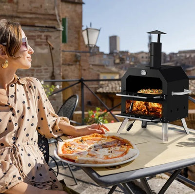 Pizza Oven Wood Maker 2-Layer with Stone.