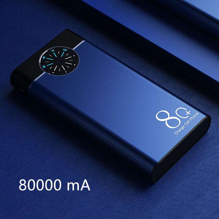 blue fast charging mobile power supply power bank with 80000mAh capacity and digital display