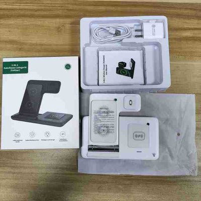 Three-in-one Wireless Charger Foldable Twin Coil 15W Fast Charge.