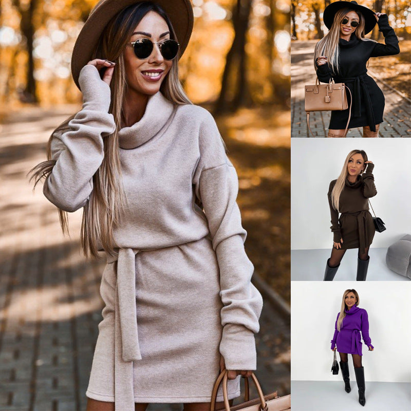High Collar Long Sleeve Skirt