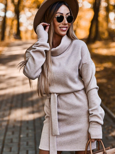 High Collar Long Sleeve Skirt