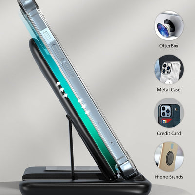 Three-in-one Wireless Charger Foldable Twin Coil 15W Fast Charge.
