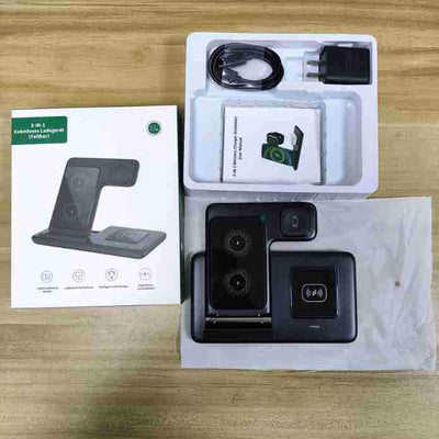 Three-in-one Wireless Charger Foldable Twin Coil 15W Fast Charge.