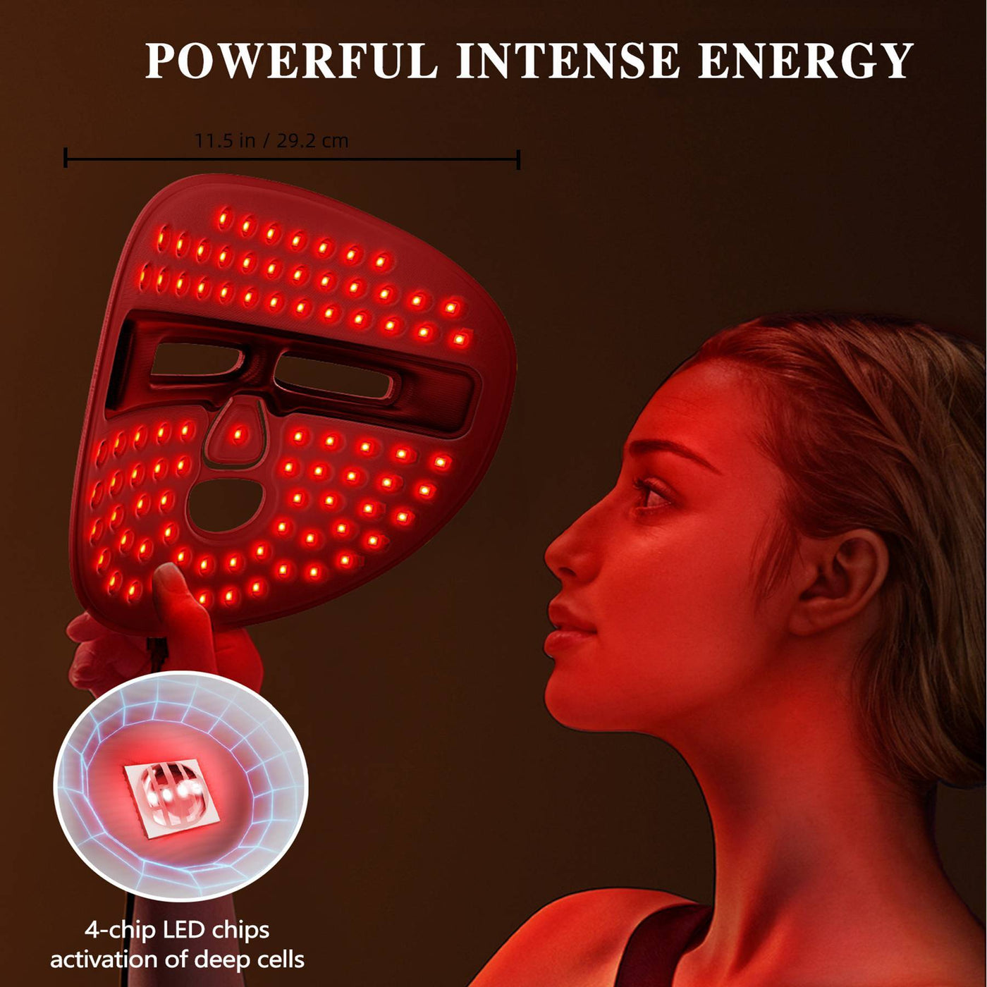 LED Face Mask Facial Care Tool, Red Light Therapy Mask for Face for Home Travel.