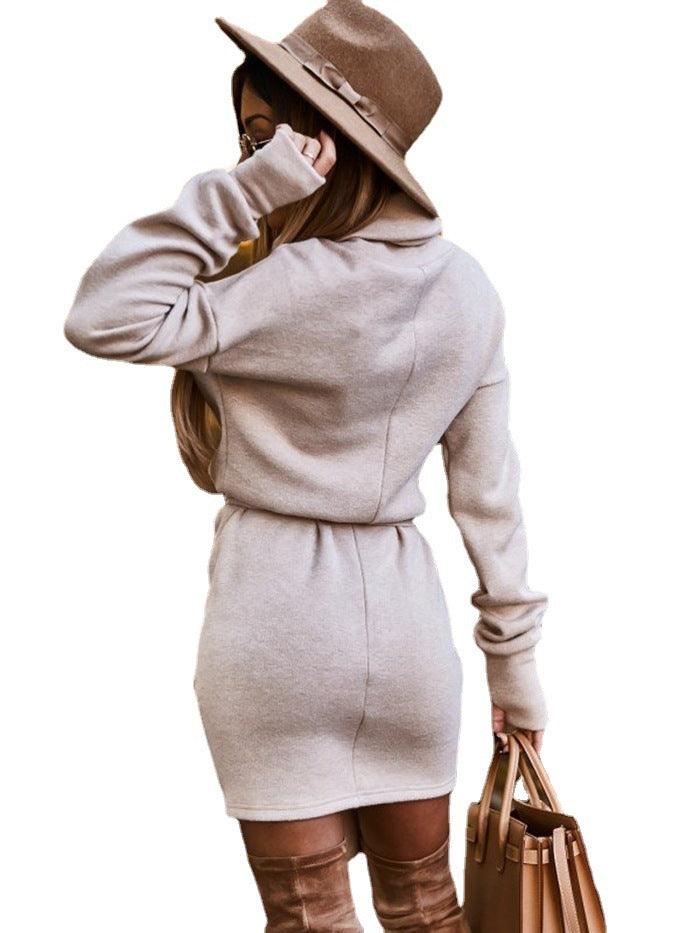 High Collar Long Sleeve Skirt