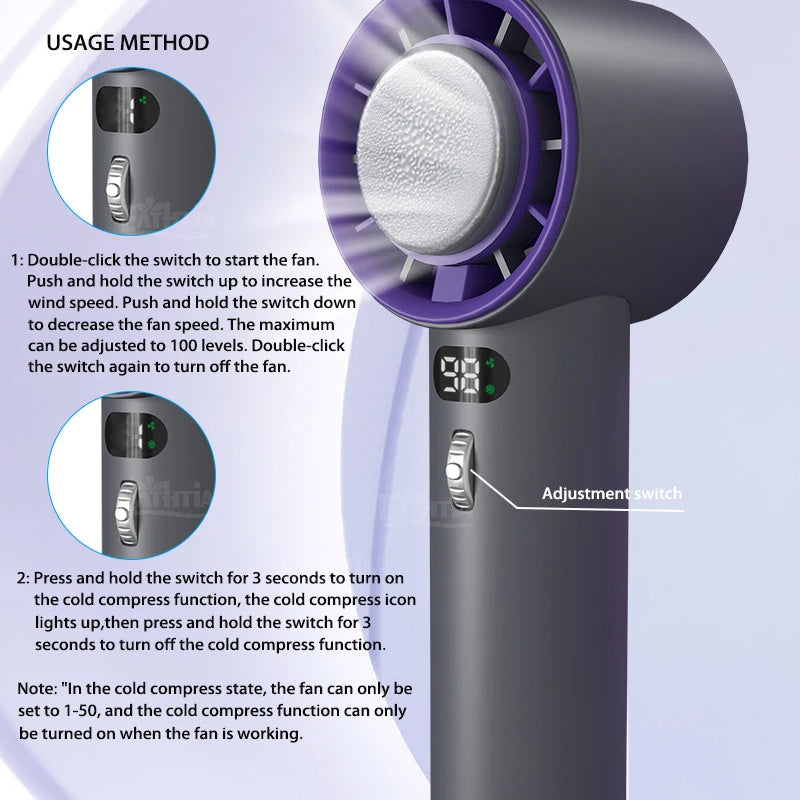 Portable Handheld Turbo Fan Cooling Semiconductor Refrigeration.