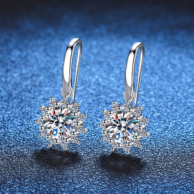 Sunflower Drop Earrings 925 Sterling Silver.