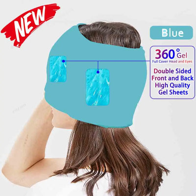 Head Massager Cap Gel Hot Cold Therapy.