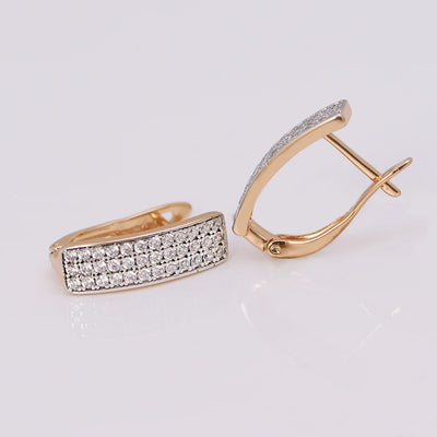Mix Gold Color Mirco Full Zircon Hoop Earrings