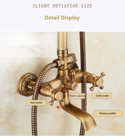 Rainfall Shower Set Antique Bronze Faucet Set.