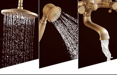 Rainfall Shower Set Antique Bronze Faucet Set.