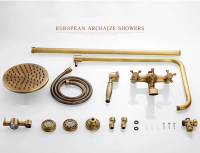 Rainfall Shower Set Antique Bronze Faucet Set.