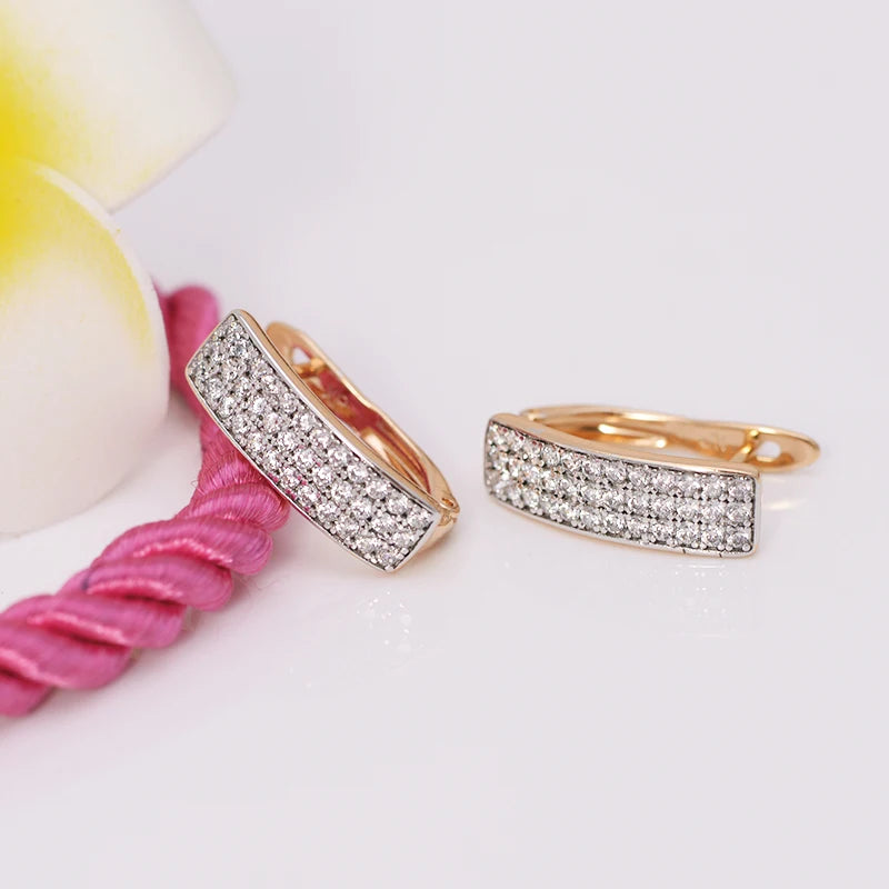 Mix Gold Color Mirco Full Zircon Hoop Earrings