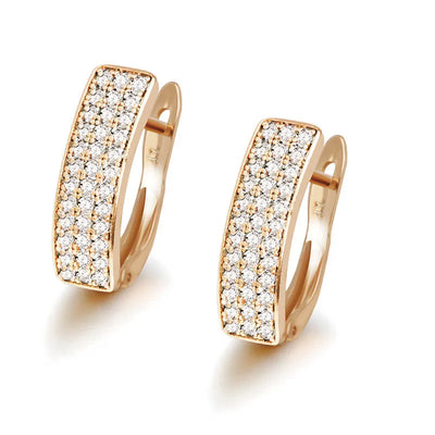 Mix Gold Color Mirco Full Zircon Hoop Earrings