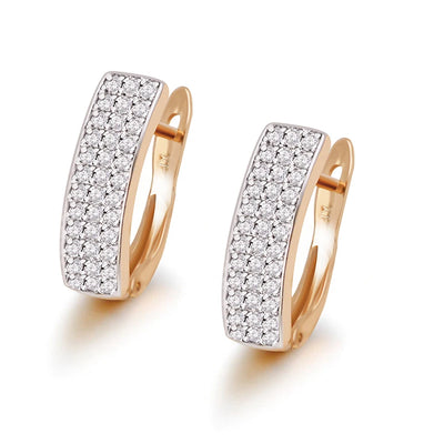 Mix Gold Color Mirco Full Zircon Hoop Earrings