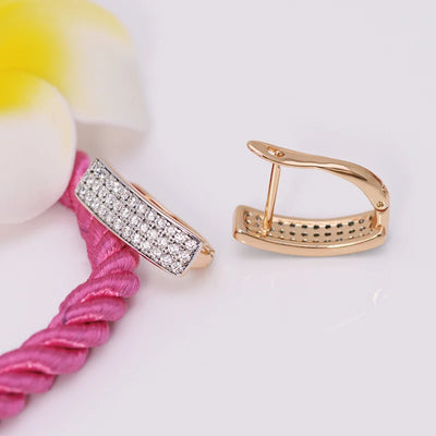 Mix Gold Color Mirco Full Zircon Hoop Earrings