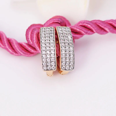 Mix Gold Color Mirco Full Zircon Hoop Earrings