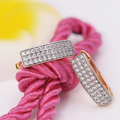 Mix Gold Color Mirco Full Zircon Hoop Earrings