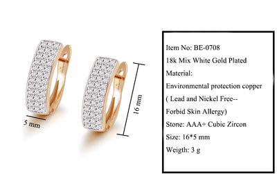Mix Gold Color Mirco Full Zircon Hoop Earrings