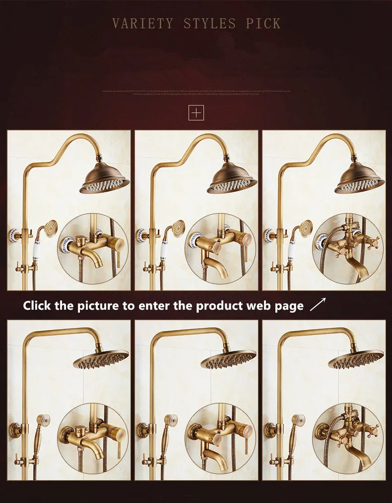 Rainfall Shower Set Antique Bronze Faucet Set.