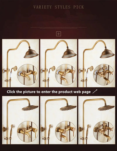 Rainfall Shower Set Antique Bronze Faucet Set.