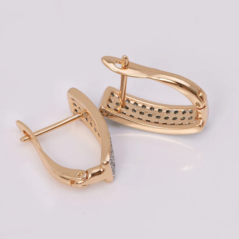 Mix Gold Color Mirco Full Zircon Hoop Earrings