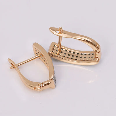 Mix Gold Color Mirco Full Zircon Hoop Earrings