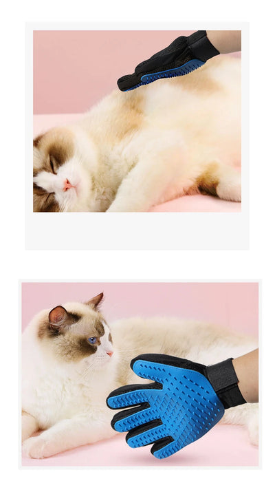 Pet Glove Cat Grooming Glove and Hair Deseeding.