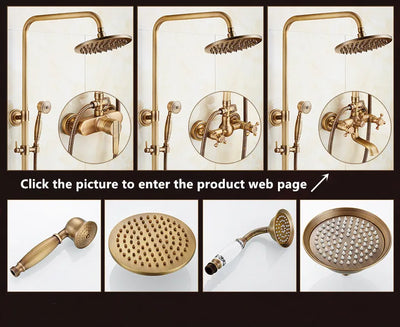 Rainfall Shower Set Antique Bronze Faucet Set.