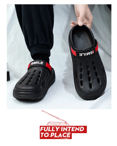 Men Clogs Soft Sole Breathable Beach Slippers.