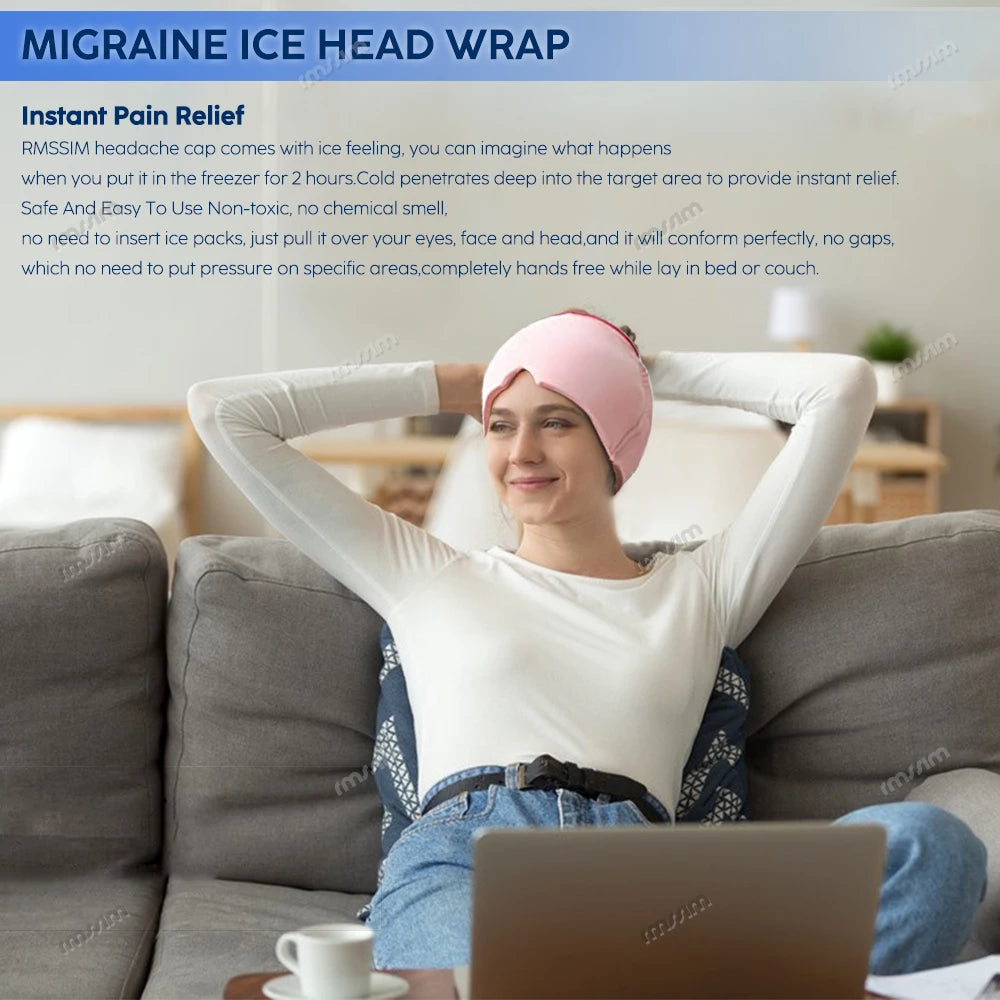 Head Massager Cap Gel Hot Cold Therapy.