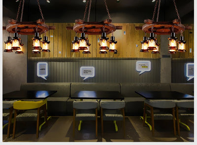 Wheel Pendant lights Metallic luster Hanging Lamps.