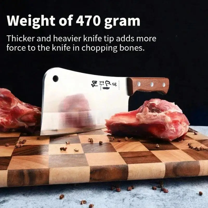 Heavy-Duty Butcher's Bone Cutting Knife.