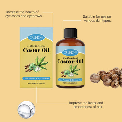 Organic Castor Oil Moisturizing Hair Eyelashes Eyebrows Emollient Relaxation Aromatherapy.