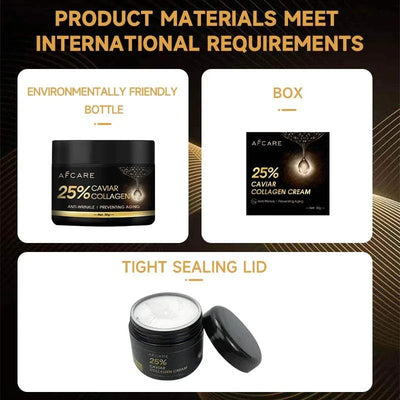 Caviar Wrinkle Remover 25% Collagen face cream with anti-aging and moisturizing benefits in eco-friendly packaging