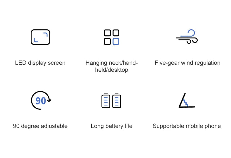 Mini Fan Foldable Portable Neck Hanging.