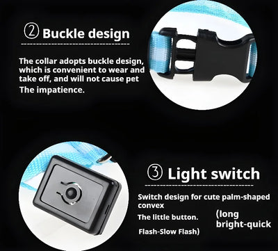 Dog Collar LED Night Safety Flashing.