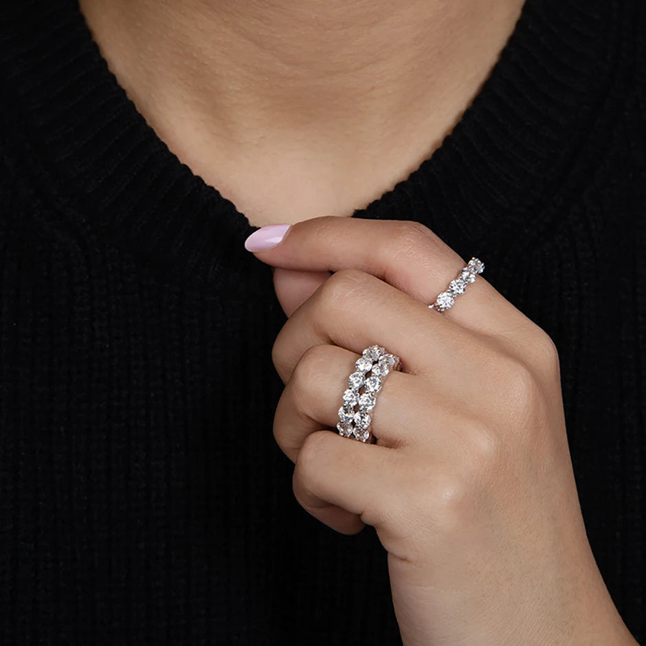925 Sterling Silver Diamond Wedding Ring