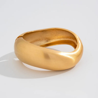 Chunky Heavy Wide Metal Water Drop Bangles.