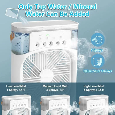 Mini Air Conditioner Fan Cooler Light Portable Humidifier.