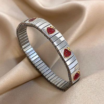 Pepper Cherry Pendant Elastic Bangles Bracelets.