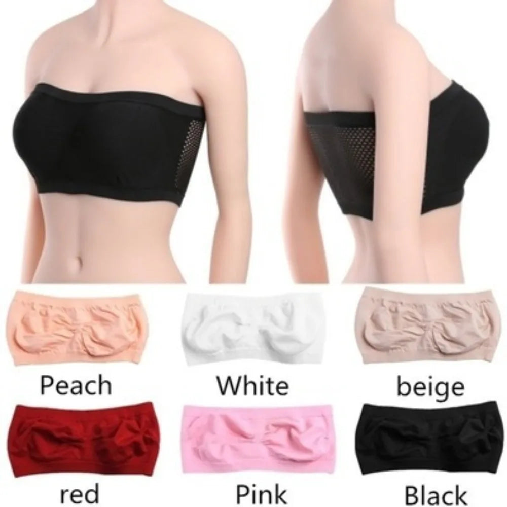 Breathable Mesh Tube Bra No breast pads